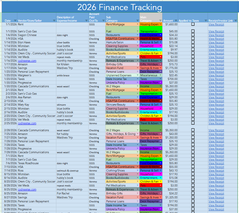 Itemized expense & income tracker preview