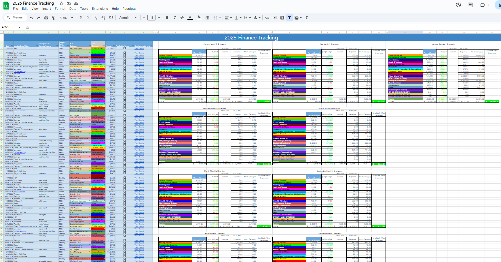 Main finance dashboard preview
